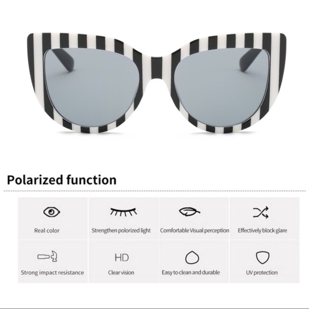 🏖🆕🎉HP🎉5⭐️Oversized Cat Eye Sunglasses - Picture 3 of 6
